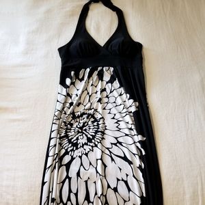 Black halter maxi dress